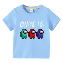 Kids Summer Play Game Printed Short Sleeve T-shirts