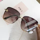 Sunglasses Multicolor Bee Gradient Lens Oversized Shades Retro Flat Top With Frame