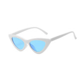 Multicolor White Frame Sunglasses Multicolor Triangle Funny Retro Vintage Narrow Cat Eye Shade With Frame