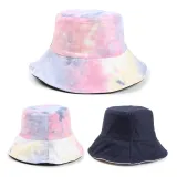 Double-Sided Reversible Colorful Ink Sunhat Tie Dye Bucket Cap