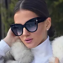 Sunglasses Trendy Cateye Square Oversized UV Protection Vintage Retro Flat Top With Frame