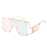 Sunglasses Trendy  Integrated Square Oversized UV400 Protection Trendy Flat Top With Frame