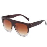 Sunglasses Multicolor Round Bottom Oversized Vintage Flat Top With Frame