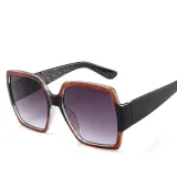 Sunglasses Multicolor Square Cambered Surface Oversized Vintage Flat Top With Frame