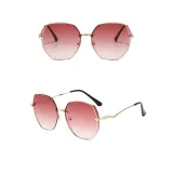 Sunglasses Multicolor Metal Frame V-Type Glasses Legs Oversized Polygon Lens Shades