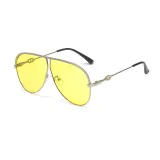 Sunglasses Retro Round Bottom Lens UV400 Mirrored Flat Top Eyewear