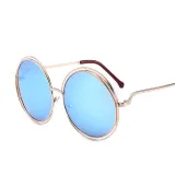 Sunglasses Multicolor Metal Double Circle Wire Frame Oversized Round Sunglasses