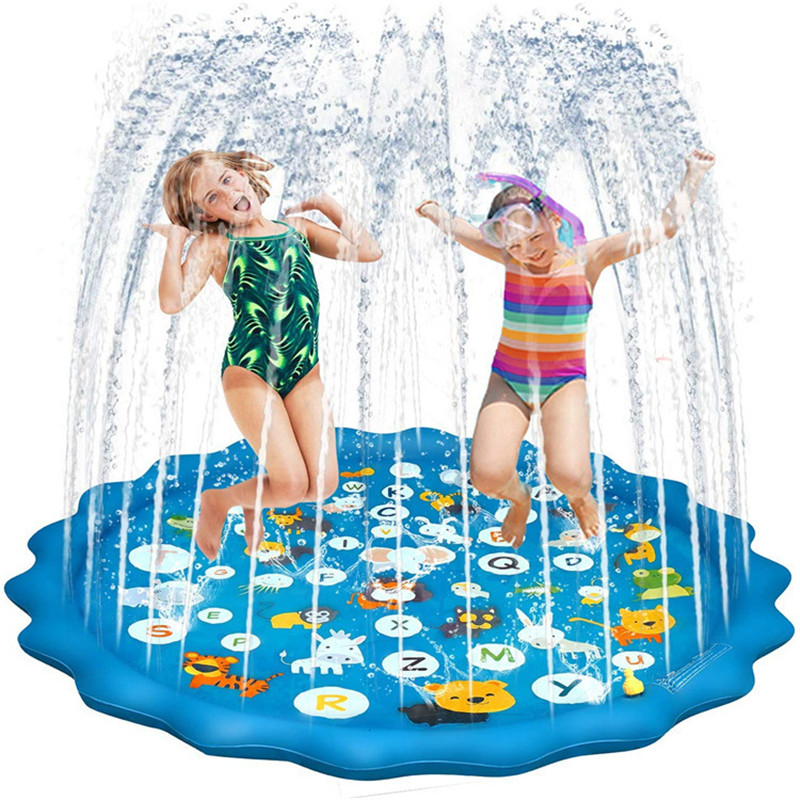 Toddler Kids Inflatable Toy Summer Outdoor Letter Water Spray Play Mat