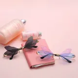 Sunglasses Multicolor Dragonfly Wing Rimless Eyewear Streetwear