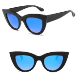 Sunglasses Trendy Cateye Round Bottom Oversized UV Protection Vintage With Frame Shades