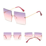 Gradual Sunglasses Gradual Square Cutting Lens Frameless UV Protection Retro Shades