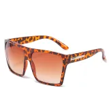 Sunglasses Trendy Cateye Trapezoidal Oversized UV Protection Retro Flat Top With Frame