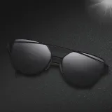 Sunglasses Trendy Cateye Round Bottom Oversized UV Protection Double Bridge Shades