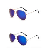 Sunglasses Multicolor Round Bottom Oversized Aviator Sunglasses Retro Flat Top With Metal Frame