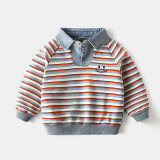 Toddler Kids Boys Stripe Long Sleeve Pullover Sweater