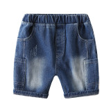 Kids Boys Solid Color Pocket Casual Jeans Shorts