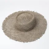 UV Protection Wide Brim Seaweed Straw Hat Sunscreen Beach Hat