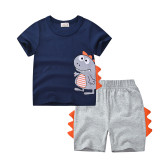 Toddler Kids Boys Dinosaur Beach Suit T-shirts and Short Two-Piece Outfit