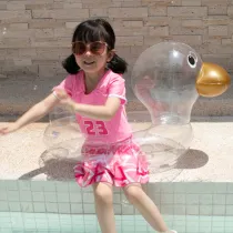 Toddler Kids Pool Floats Inflated Swimming Rings Transparent Duck Swimming Circle