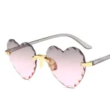 Sunglasses Gradual Heart Shaped Lens Frameless UV Protection Retro Shades