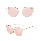 Sunglasses Trendy Cateye Round Bottom Oversized UV Protection Double Bridge Shades