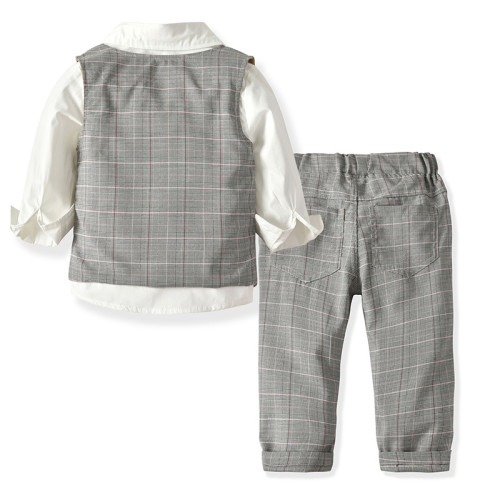 Kids Boys 3 Piece Set Vest and Shirts Formal Dress