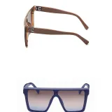 Sunglasses Square Oversized Lens Flat Top Retro Eyewear