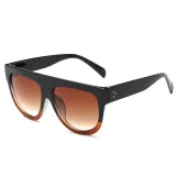 Sunglasses Multicolor Round Bottom Oversized Vintage Flat Top With Frame
