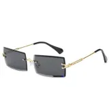 Sunglasses UV Protection Fashion Square Tinted Lens Vintage Rimless Eyewear
