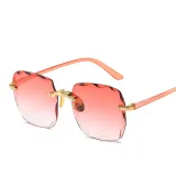 Sunglasses Gradual Square Cutting Lens Frameless UV Protection Retro Shades