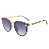Sunglasses Multicolor Round Bottom Bees Stripe Oversized Sunglasses Retro Flat Top With Frame