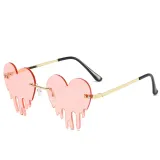 Sunglasses Fashion Heart Shape Tears Design Rimless Wave Eyewear Streetwear
