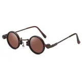 Sunglasses Small Round Lens Retro Punk Frame Rock Hip Hop Glasses