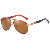 Sunglasses Multicolor Round Bottom Double Bridge Polarization Flat Top With Frame Shades
