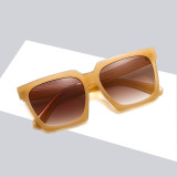 Sunglasses Square Trapezoid Shape Oversized Flat Top Wide Frame