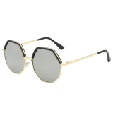 Sunglasses Multicolor Plastic Metal Frame Oversized Octagon Lens Shades
