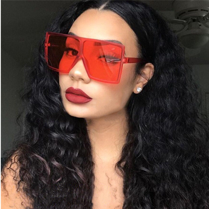 Multicolor Sunglasses Square Oversized UV Protection Retro Flat Top With Frame Unisex