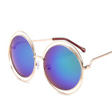 Sunglasses Multicolor Metal Double Circle Wire Frame Oversized Round Sunglasses