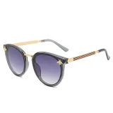 Sunglasses Multicolor Round Bottom Bees Stripe Oversized Sunglasses Retro Flat Top With Frame