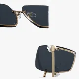 Sunglasses Multicolor Square Pearl Embellish Half Frame Retro Shades