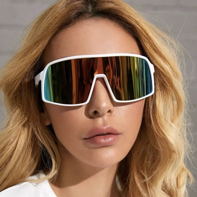 Sunglasses Multicolor Oversized Mirror One Piece Sport Style Mirrored Lens Eyewear
