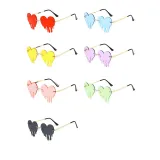 Sunglasses Fashion Heart Shape Tears Design Rimless Wave Eyewear Streetwear