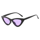 Black Frame Sunglasses Multicolor Triangle Funny Retro Vintage Narrow Cat Eye Shade With Frame