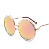 Copy Sunglasses Multicolor Metal Double Circle Wire Frame Oversized Round Sunglasses