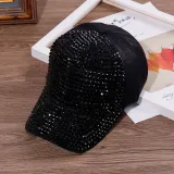 Women Adjustable Sunhat Rhinestone Bling Baseball Cap