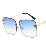 Sunglasses Multicolor Bee Charm Rectangle Oversized Shades Retro Flat Top With Frame