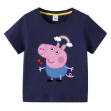 Toddler Boy Kids George Rainbow Short Sleeve T-shirts Cotton Tops