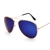 Sunglasses Multicolor Round Bottom Oversized Aviator Sunglasses Retro Flat Top With Metal Frame