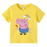 Toddler Boy Kids George Rainbow Short Sleeve T-shirts Cotton Tops