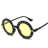 Sunglasses Multicolor Round Bees Sunglasses Retro With Letter Frame